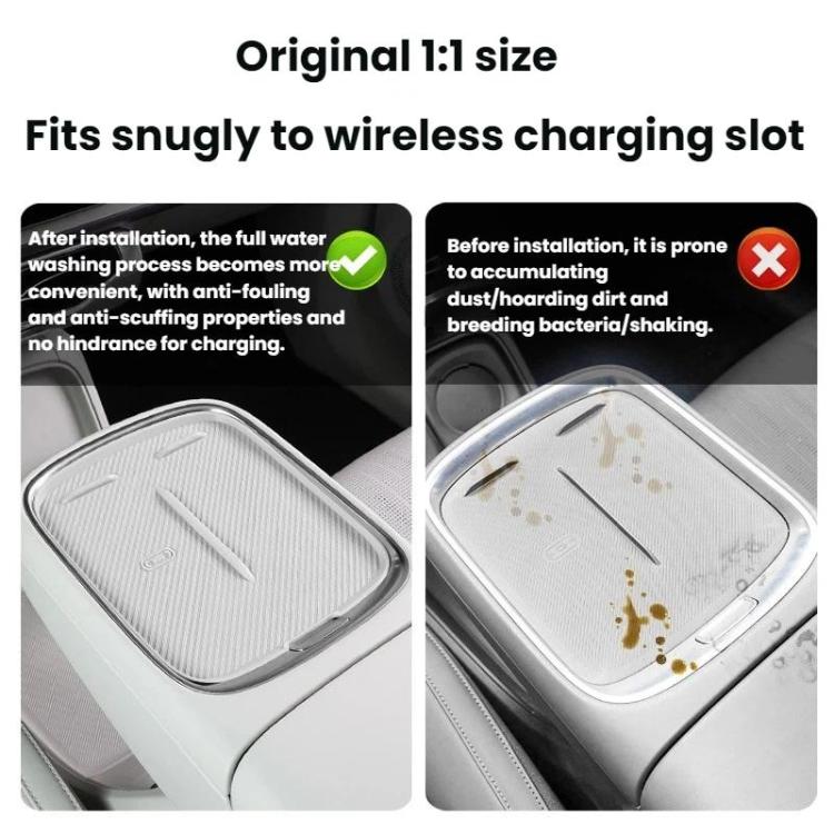 For 2025 Leapmotor B10 Center Console Wireless Charging Silicone Protective Anti-Slip Mat, Color: Gray Half-coverage