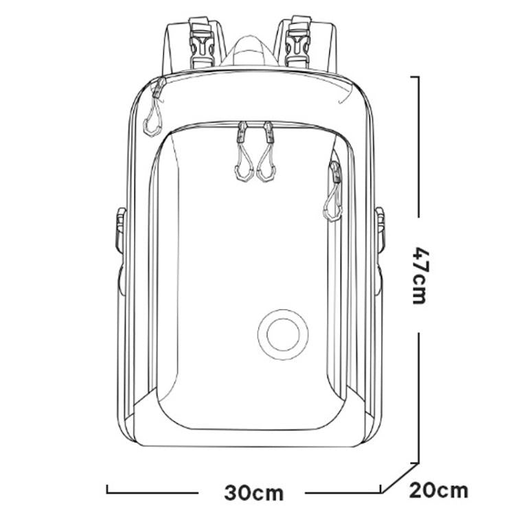 BANGE FW-225 Large-Capacity Water-Repellent Travel Backpack Outdoor Lightweight Shock-Absorbing Backpack - Black