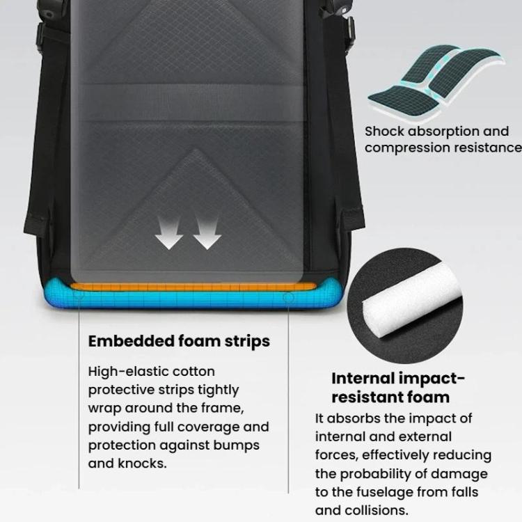 BANGE FW-225 Large-Capacity Water-Repellent Travel Backpack Outdoor Lightweight Shock-Absorbing Backpack - Black
