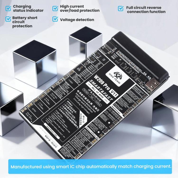 OSS TEAM W209 PRO V11 Battery Activator Board 7.4V High-Voltage for iPhone 6 To 17 Series & Android Devices