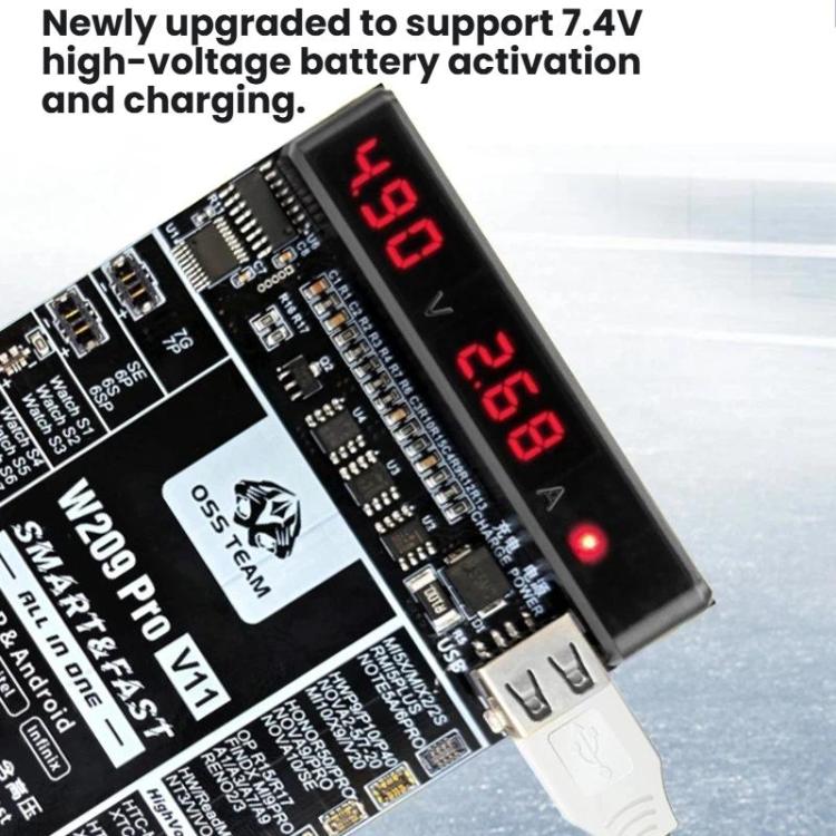 OSS TEAM W209 PRO V11 Battery Activator Board 7.4V High-Voltage for iPhone 6 To 17 Series & Android Devices