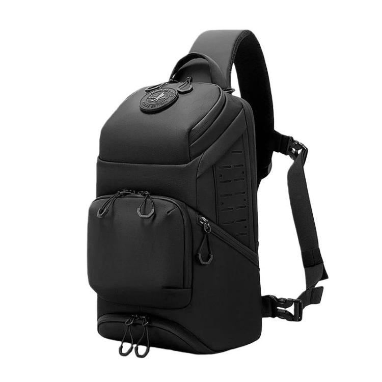 BANGE FW228 Men Large-Capacity Casual Chest Bag Multifunctional Sports Crossbody Sling Bag - Black