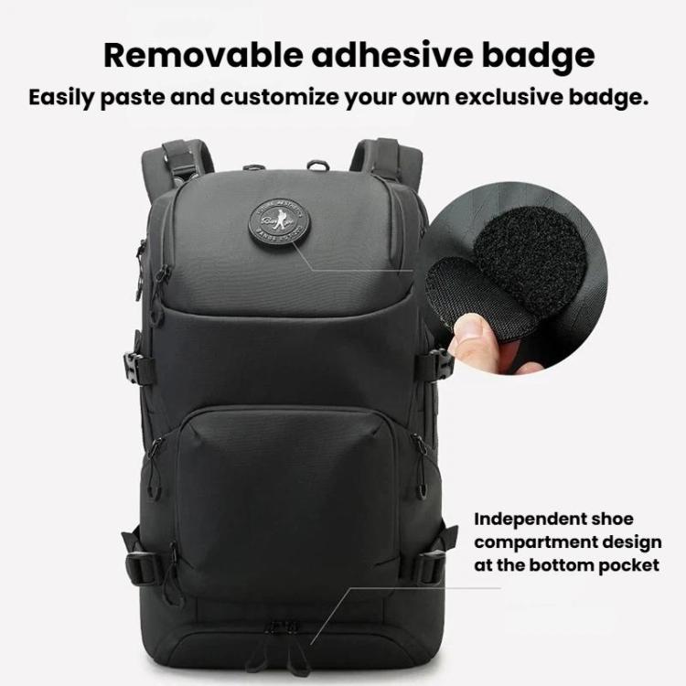 BANGE FW-229 Large-Capacity Outdoor Hiking Backpack Water-Repellent Multifunctional Sports Men Bag - Black