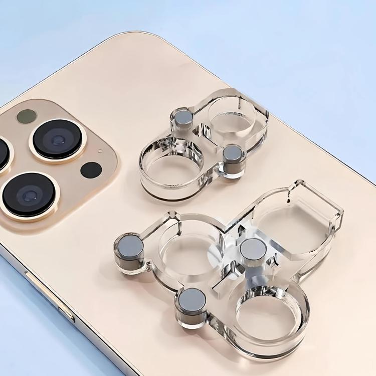 ycs Magnetic Camera Lens Cover for iPhone Dual/Triple Lens Soldering Repair Shield Cover - Clear