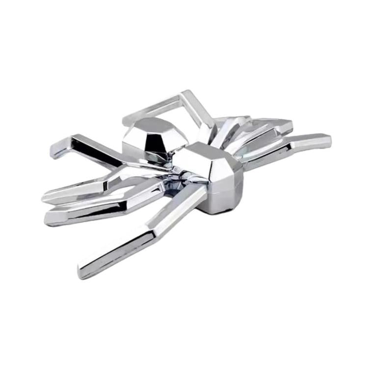 2pcs General Car Metallic Spider Emblem 3D Car Decorative Sticker - Silver