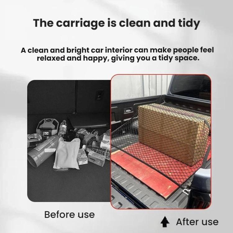 Single-Layer Storage Securing Netting For Pickup Truck Trunks - Black