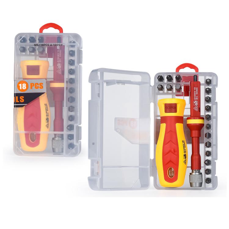 18pcs /Set Multi-Purpose Telescopic Screwdriver Tester Bit Combination - M18