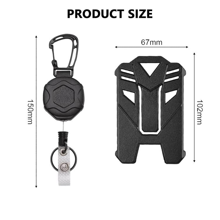 Carabiner Plastic Vertical ID Card Holder - 3 in 1