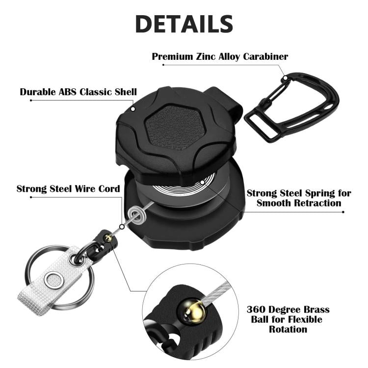 Carabiner Plastic Vertical ID Card Holder - 3 in 1