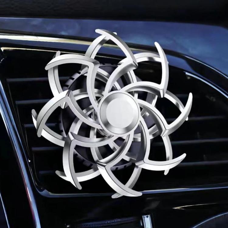 Car Air Vent Ornament With Fragrance Pads Rotating Snowflake Spider Automotive Decoration, Style: Spider Sliver