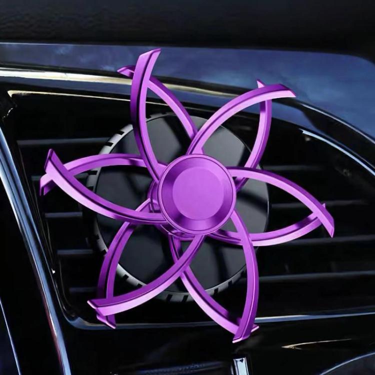 Car Air Vent Ornament With Fragrance Pads Rotating Snowflake Spider Automotive Decoration, Style: Snowflake Purple