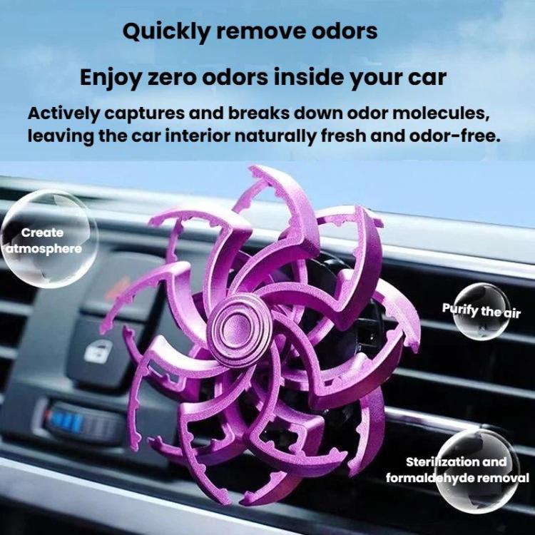 Car Air Vent Ornament With Fragrance Pads Rotating Snowflake Spider Automotive Decoration, Style: Snowflake Blue