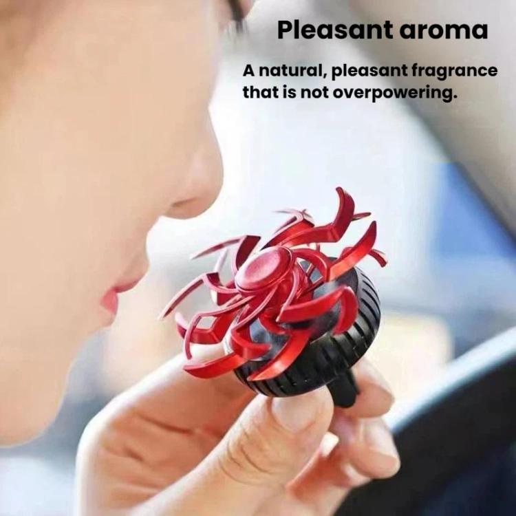 Car Air Vent Ornament With Fragrance Pads Rotating Snowflake Spider Automotive Decoration, Style: Spider Red