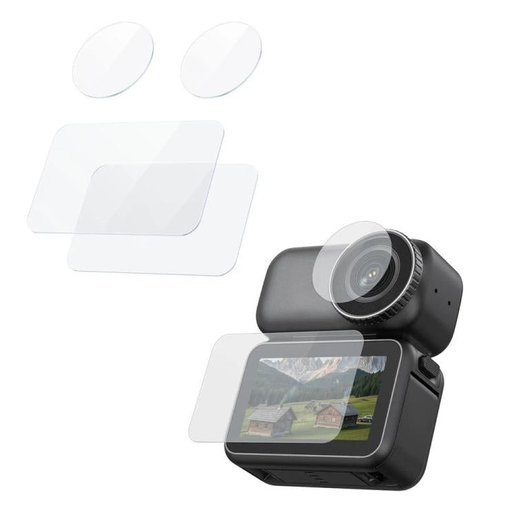 For DJI Osmo Nano TELESIN Tempered Glass Screen Protector + Camera Lens Soft Film - 2sets