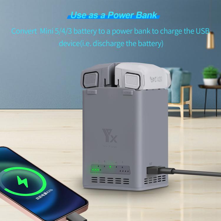 YX 100W Battery Charger For DJI Mini 5 Pro/Mini 4 Pro/Mini 3 Pro/Mini 3 Dual-Channel Charging Station