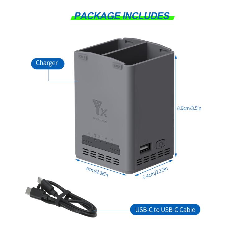 YX 100W Battery Charger For DJI Mini 5 Pro/Mini 4 Pro/Mini 3 Pro/Mini 3 Dual-Channel Charging Station