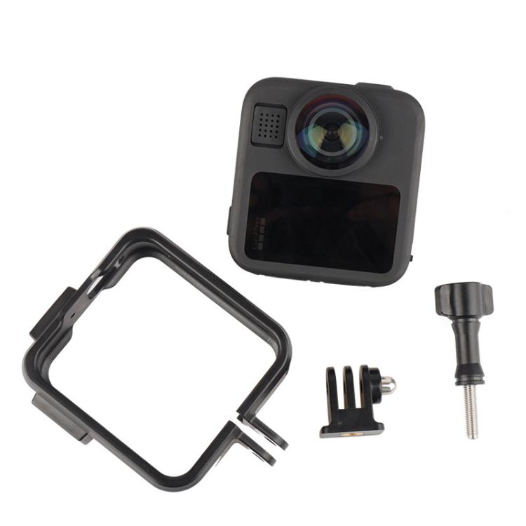 For GoPro MAX2 Plastic Frame Side-Open Protective Cage with Dual Cold Shoe Mounts