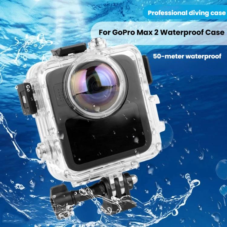 For GoPro MAX2 Waterproof Housing 50m Dive Case Anti-Fog Protective Shell