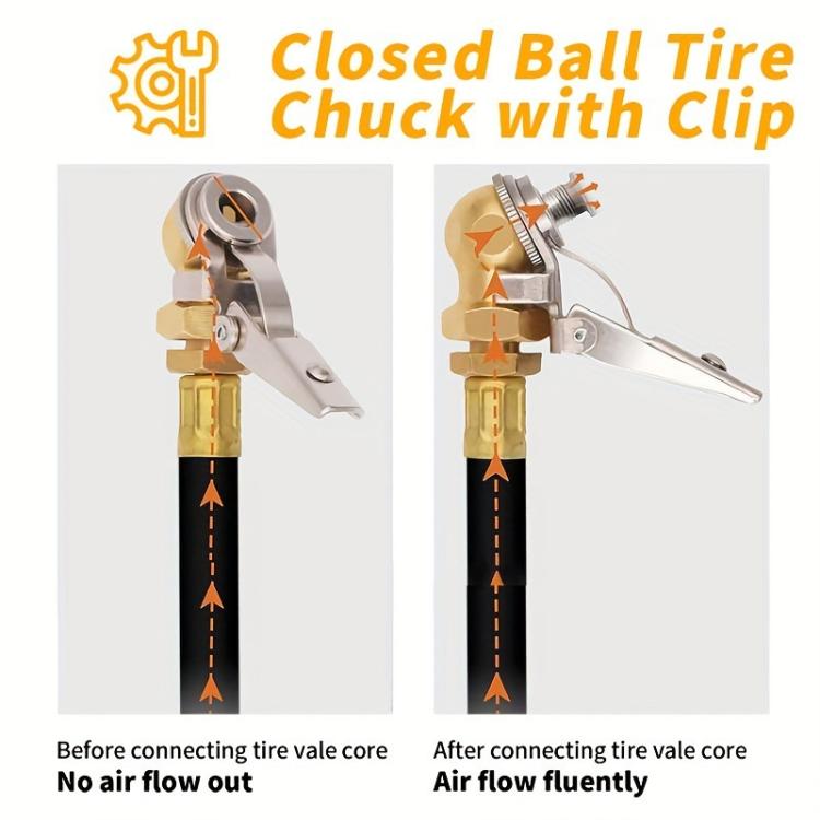 2pcs Car Tire Repair Inflation Chuck Internal Thread Air Inflator - TCC01
