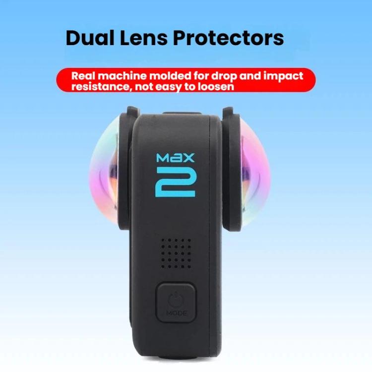 For GoPro MAX2 Optical Glass Lenses Dual Lens Protectors Anti-Fog & Scratch-Resistant Camera Lens Cap