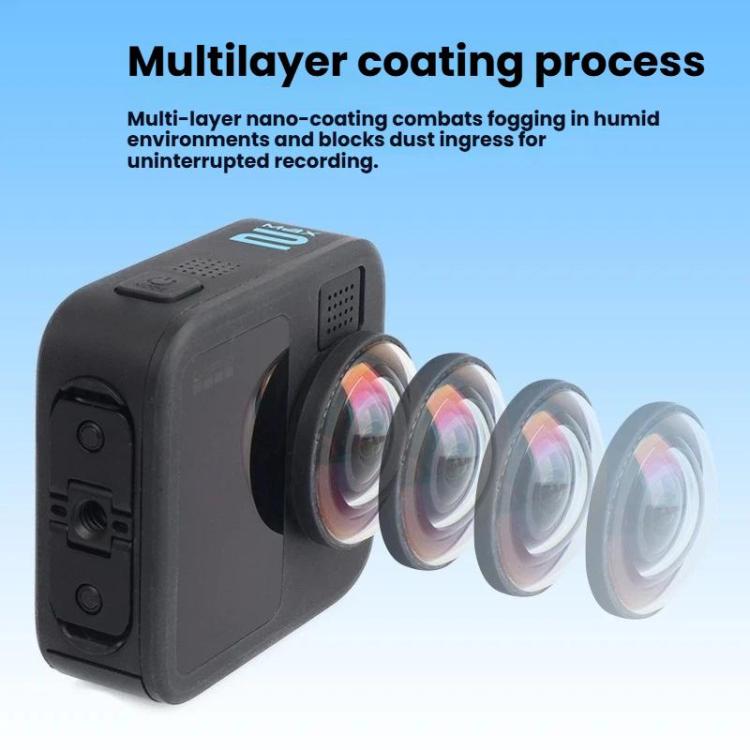 For GoPro MAX2 Optical Glass Lenses Dual Lens Protectors Anti-Fog & Scratch-Resistant Camera Lens Cap
