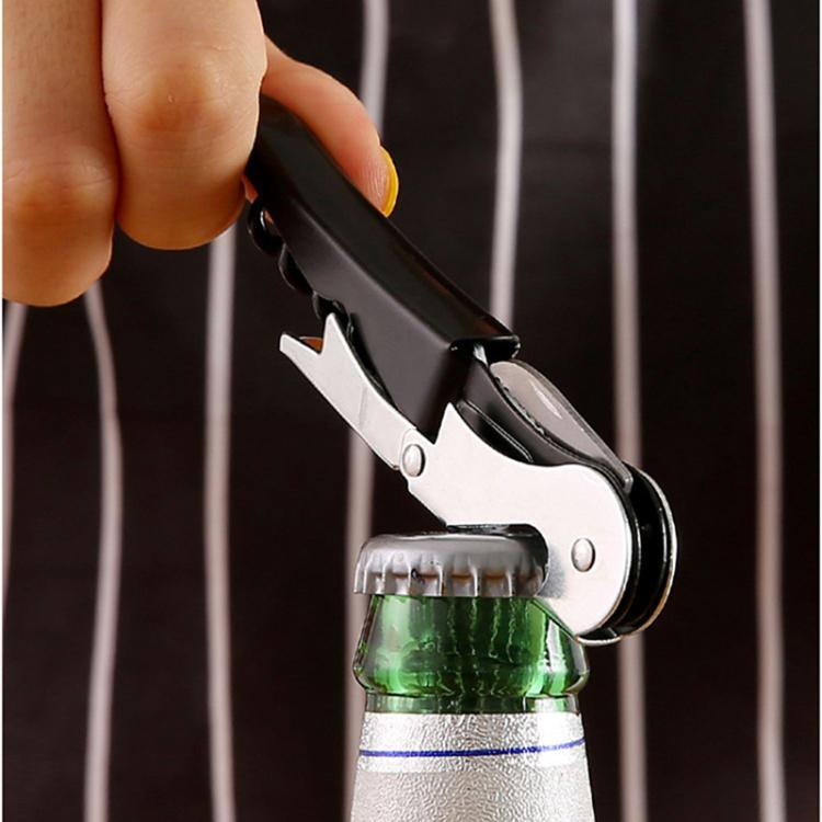 4pcs Home Multi-Functional Wine And Beer Bottle Opener - Black