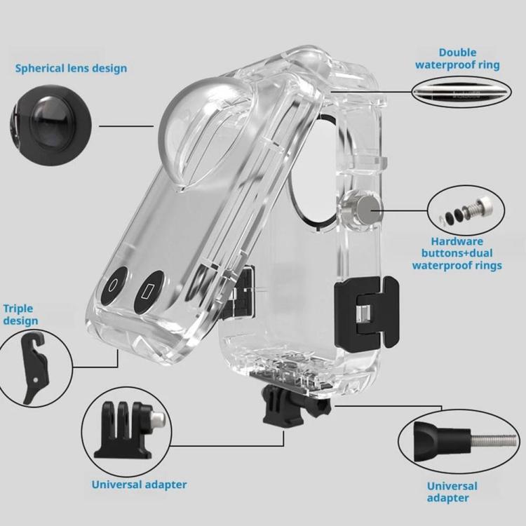 For DJI Osmo 360 Full Invisible Waterproof Case 40m Depth Diving Housing Underwater Camera Shell