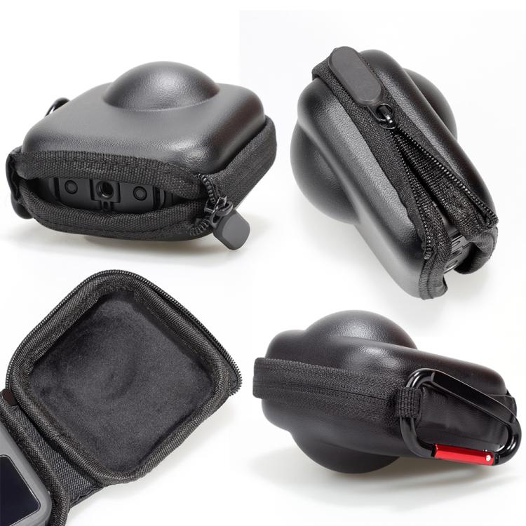 For GoPro MAX2 Compact Hard Shell Carrying Case Protective Storage Bag With Carabiner Clip - Black