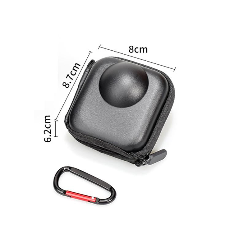 For GoPro MAX2 Compact Hard Shell Carrying Case Protective Storage Bag With Carabiner Clip - Black