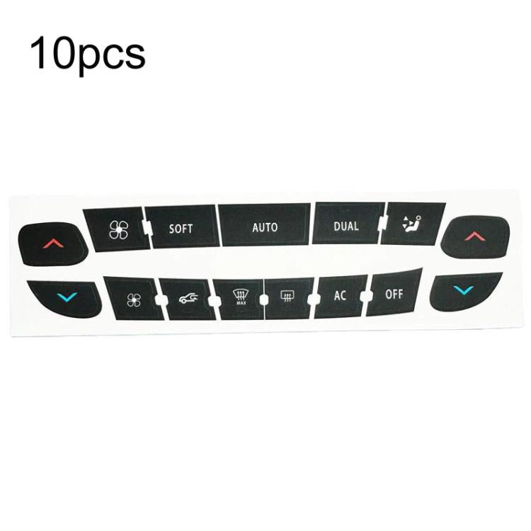 For Renault Megane / Master / Scenic 10pcs Air Conditioning Control Panel Button Repair Stickers - Black