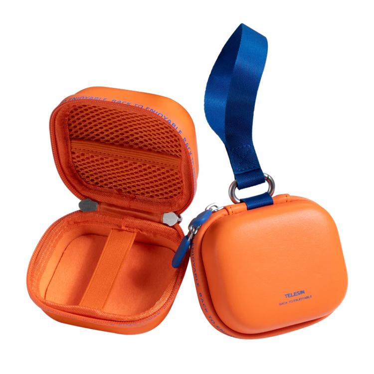 TELESIN DisAdv Mini Hard Shell Carrying Case For Action Cameras Universal Storage Bag With Wrist Strap