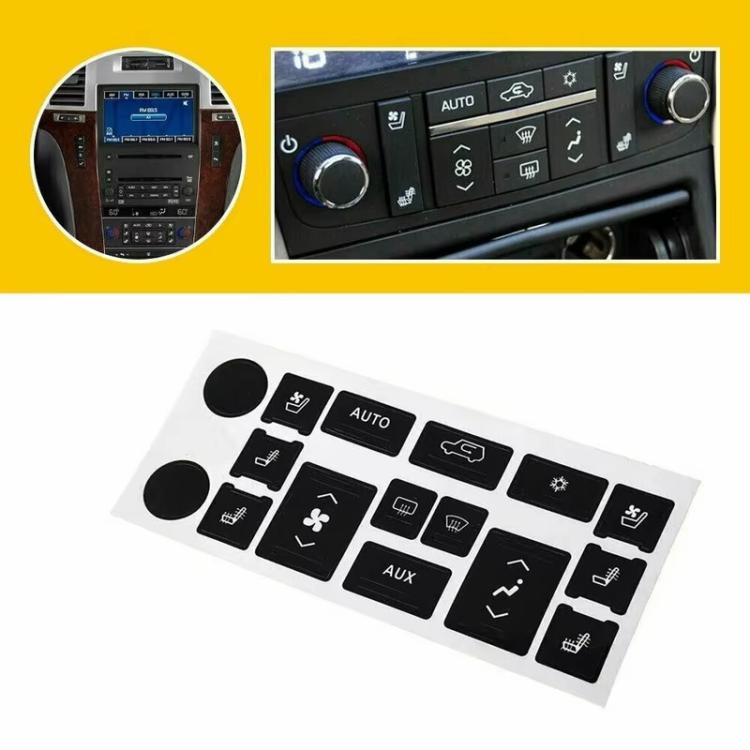For Cadillac Escalade EXT / ESV 2007-2014 5pcs Air Conditioning Button Repair Stickers - Black