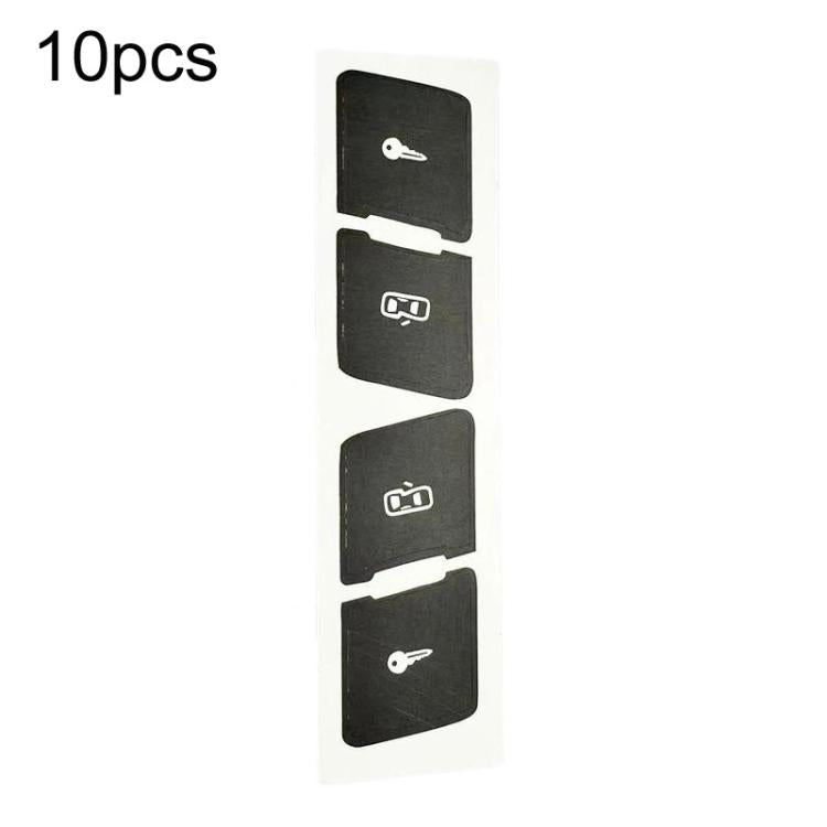 For Audi A3L 10pcs Matte Car Door Lock Control Switch Repair Stickers - Black