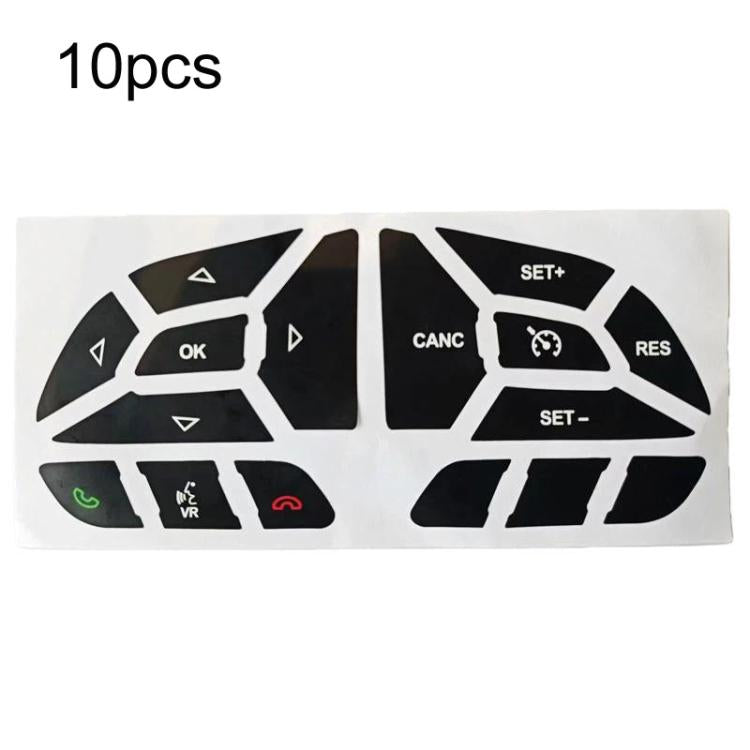 For Dodge 2016-2022 10pcs Car Steering Whee Button Repair Stickers - Black