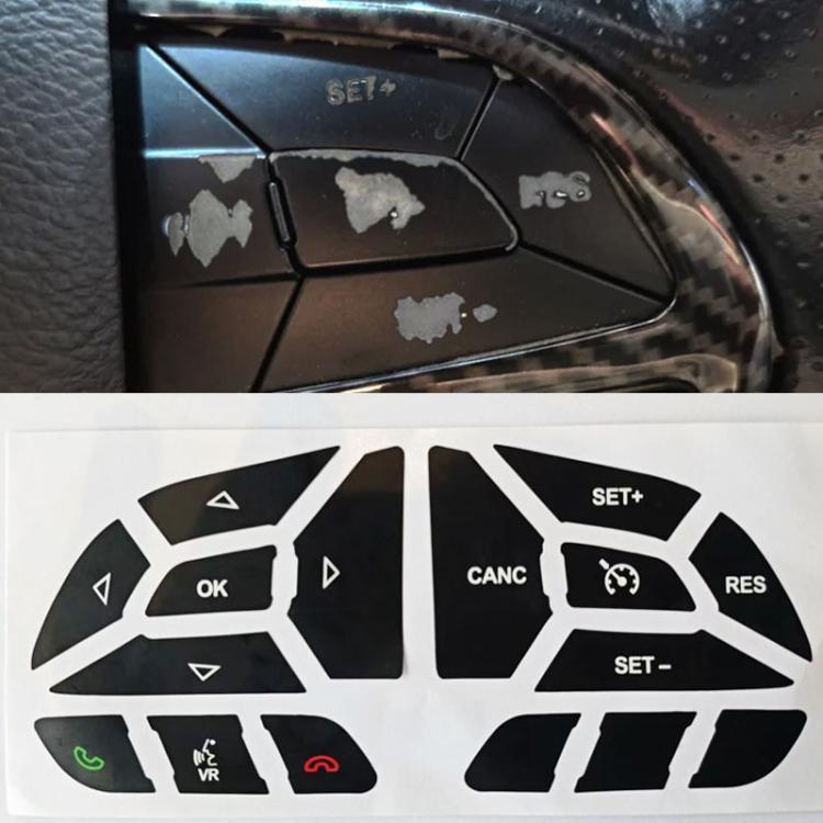For Dodge 2016-2022 10pcs Car Steering Whee Button Repair Stickers - Black