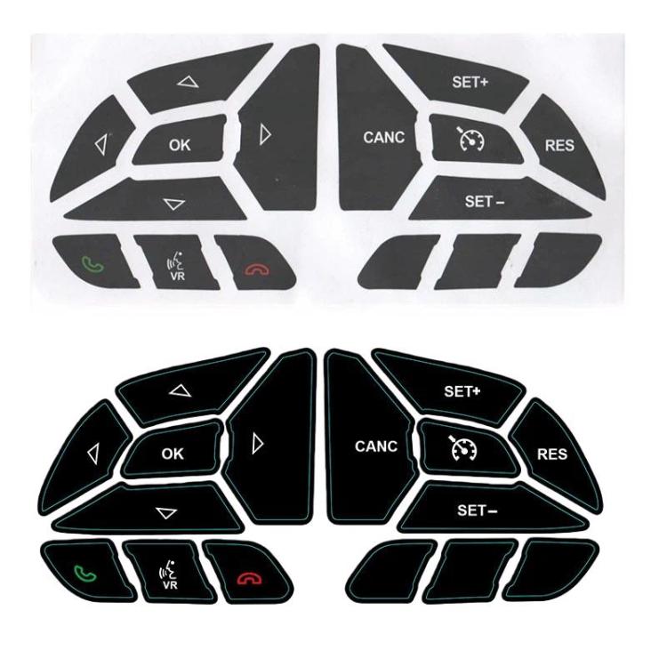 For Dodge 2016-2022 10pcs Car Steering Whee Button Repair Stickers - Black