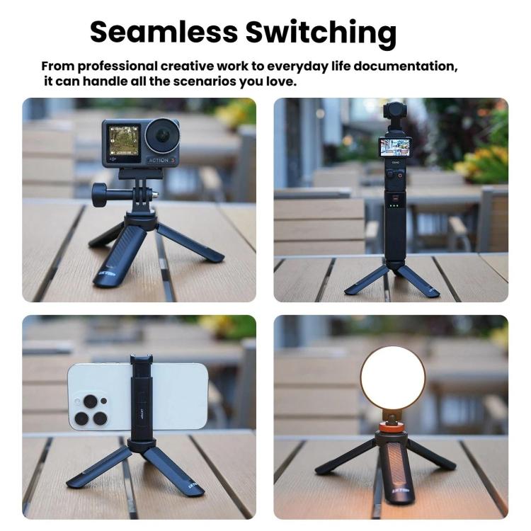 LKTOP Mini Desktop Tripod With 1/4-Inch Thread For Action Cameras And Smartphones - Black