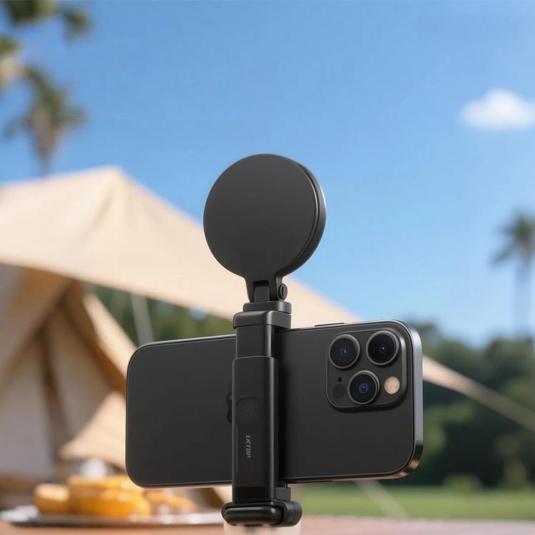 LKTOP Plastic Phone Clamp Holder Tripod Mount with 1/4-Inch Screw Hole & Cold Shoe - Black