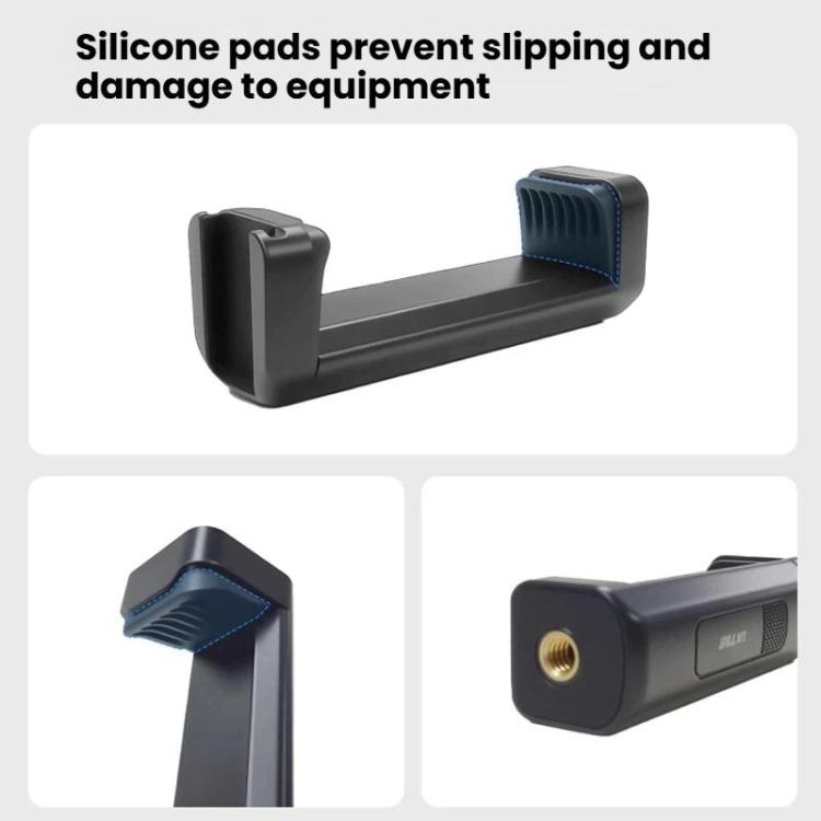 LKTOP Plastic Phone Clamp Holder Tripod Mount with 1/4-Inch Screw Hole & Cold Shoe - Black