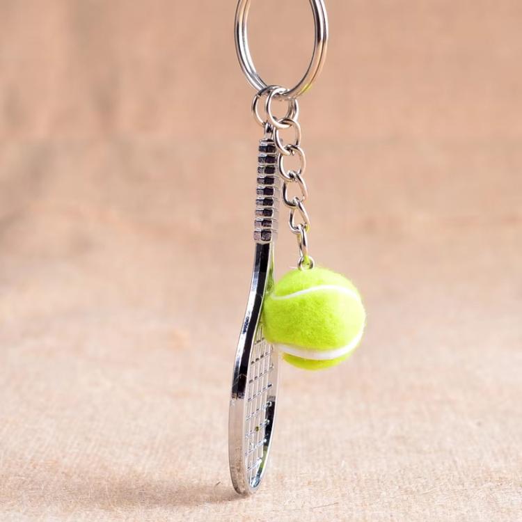 A-035 5pcs Creative Tennis Keychain Metal Pendant Souvenir Gift