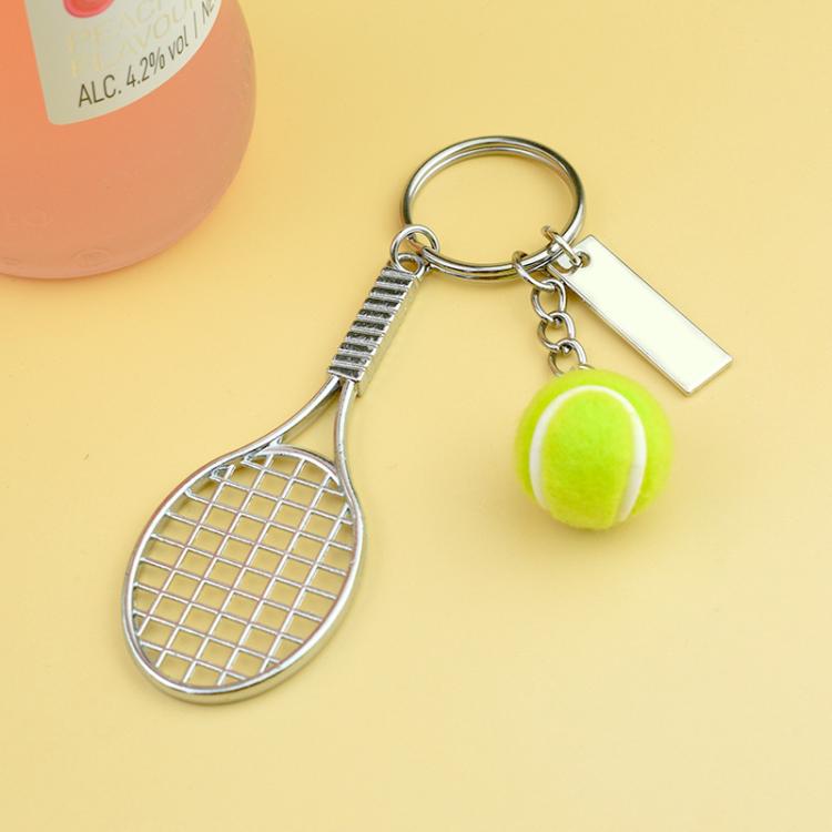 A-035 5pcs Creative Tennis Keychain Metal Pendant Souvenir Gift