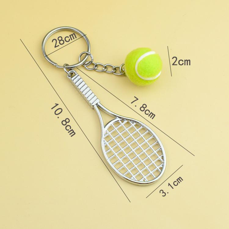 A-035 5pcs Creative Tennis Keychain Metal Pendant Souvenir Gift