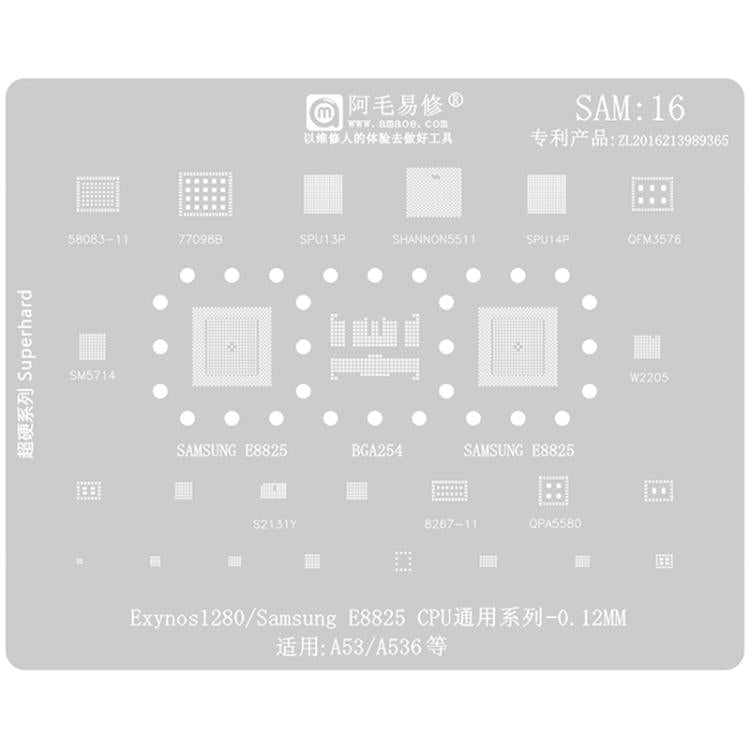 AMAOE For Samsung BGA Reballing Stencil Soldering Repair Tool, Model: SAM16 A53/A536