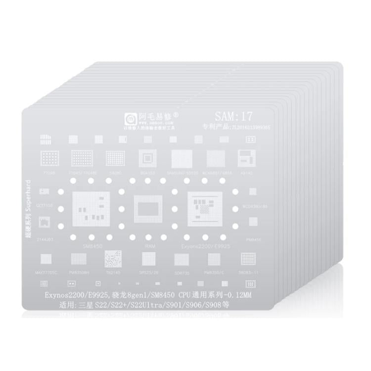 AMAOE For Samsung BGA Reballing Stencil Soldering Repair Tool, Model: SAM17 S22/S22 Ultra