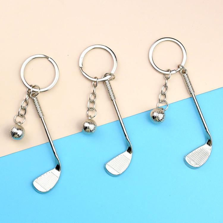 A-073 5pcs Creative Golf Ball Keychain Unisex Metal Key Ring Gift Souvenir