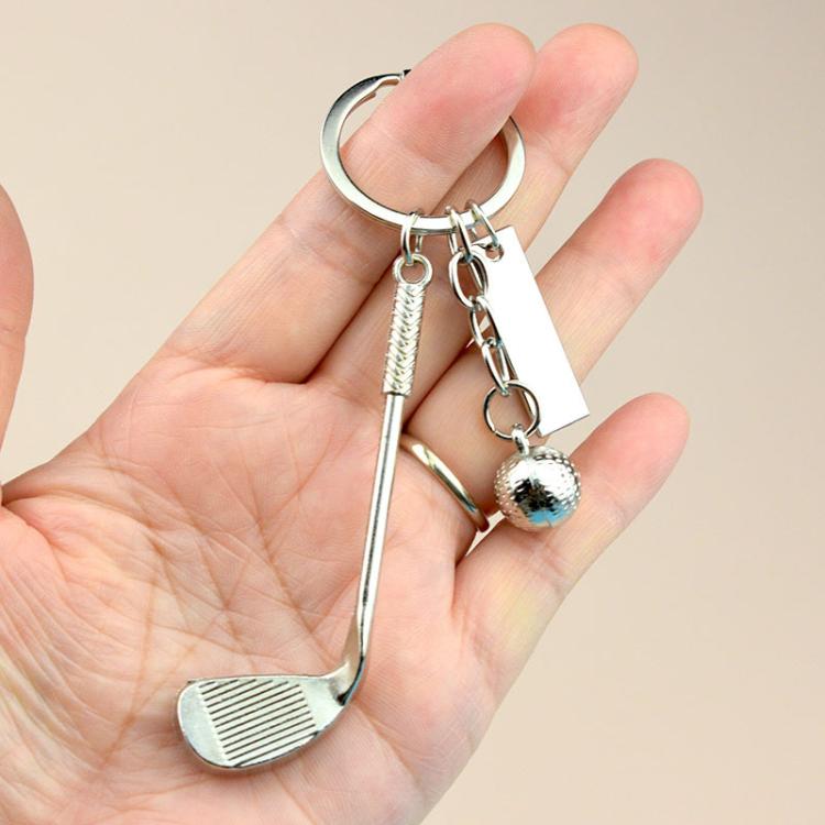 A-073 5pcs Creative Golf Ball Keychain Unisex Metal Key Ring Gift Souvenir