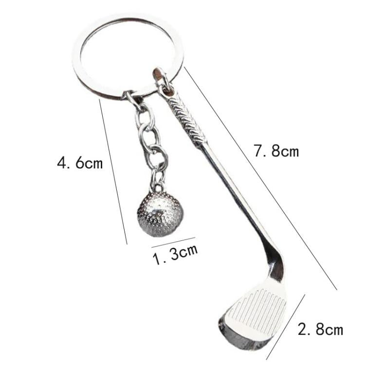 A-073 5pcs Creative Golf Ball Keychain Unisex Metal Key Ring Gift Souvenir
