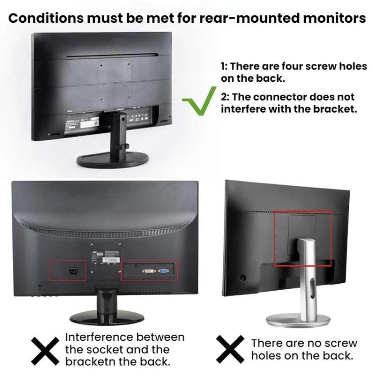 For Mac Mini M1 / M2 Under-Desk Monitor Rear Mounting Bracket