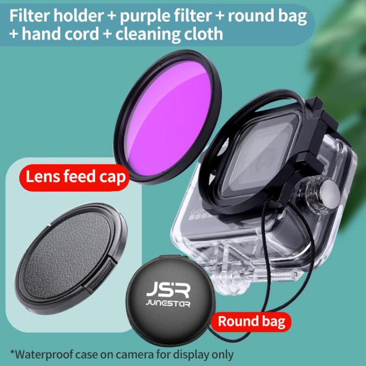 JSR Purple Diving Filter With Adapter Ring  For GoPro HERO13/12/11/10/9/8 Black Action Camera