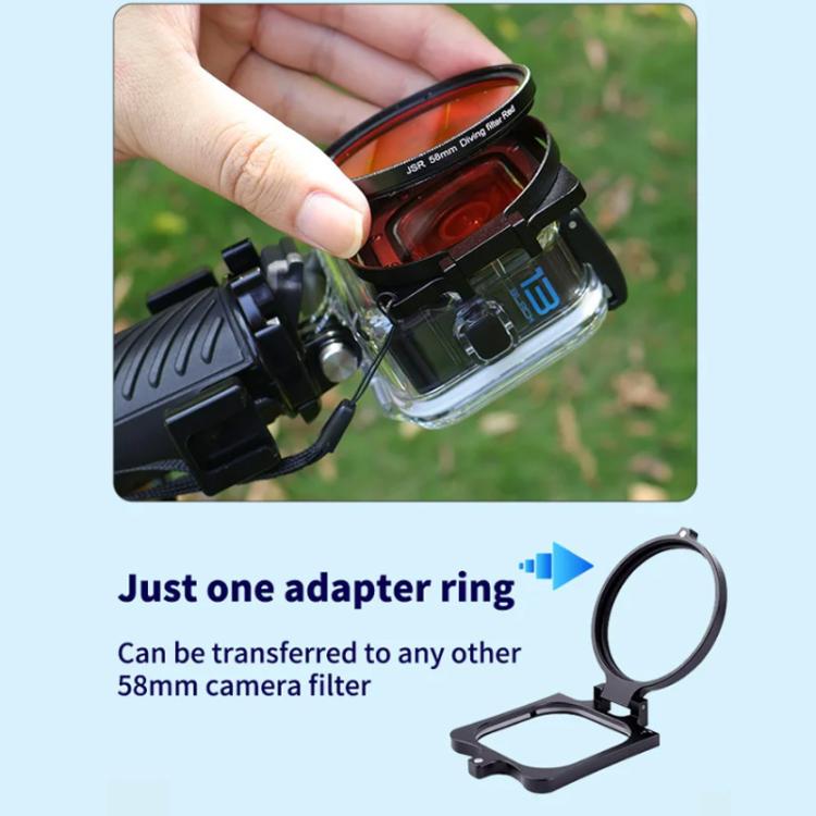 JSR Yellow Diving Filter With Adapter Ring  For GoPro HERO13/12/11/10/9/8 Black Action Camera
